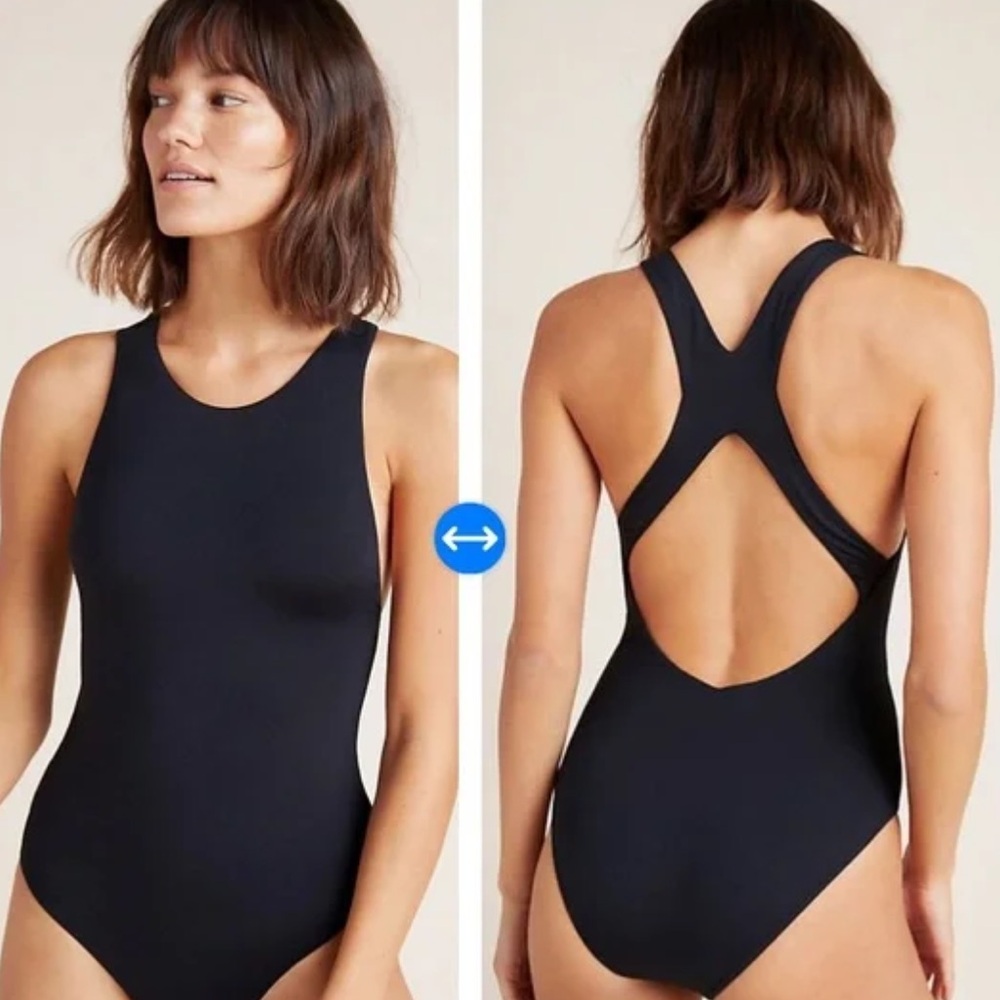 NWOT Seafolly Active One Piece Swimsuit in Black Size 4 Z383